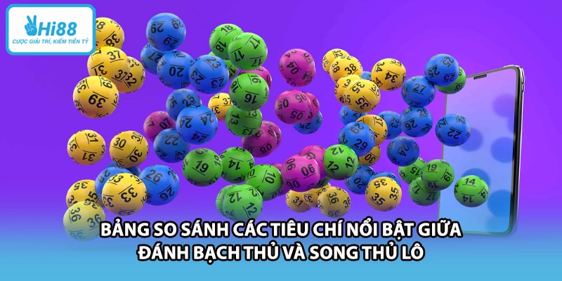 Bảng so sánh các tiêu chí nổi bật giữa đánh bạch thủ và song thủ lô