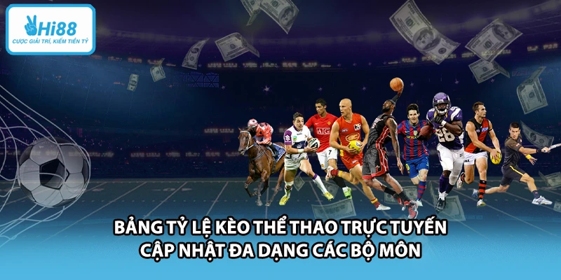 Bảng tỷ lệ kèo thể thao trực tuyến cập nhật đa dạng các bộ môn