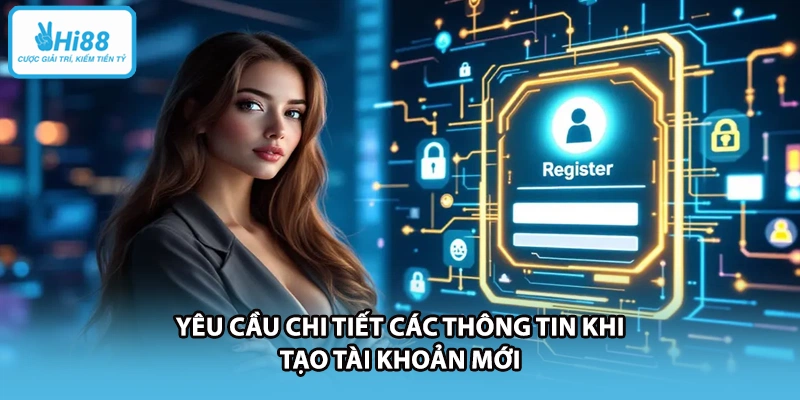 Yêu cầu chi tiết các thông tin khi tạo tài khoản mới